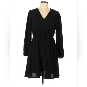 Shein Womens Large Black Long Sleeve Vneck Dress